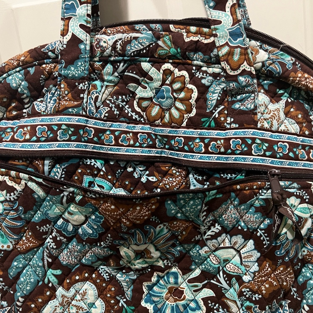 Vera Bradley Blue and Brown Floral Travel Bag Set - Picture 4 of 7